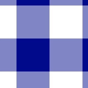 Extra Jumbo Gingham Pattern - Navy Blue and White