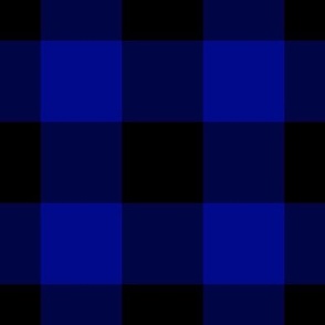 Jumbo Gingham Pattern - Navy Blue and Black