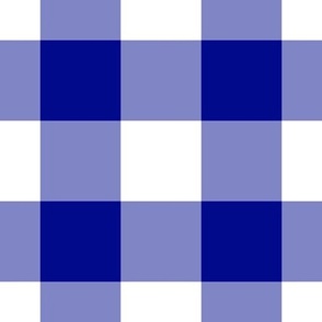 Jumbo Gingham Pattern - Navy Blue and Whiyte