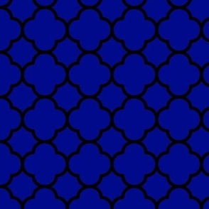 Quatrefoil Pattern - Navy Blue and Black
