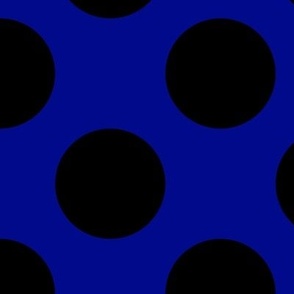 Large Polka Dot Pattern - Navy Blue and Black