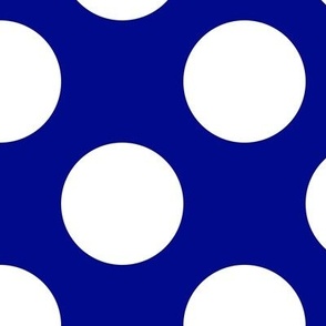 Large Polka Dot Pattern - Navy Blue and White