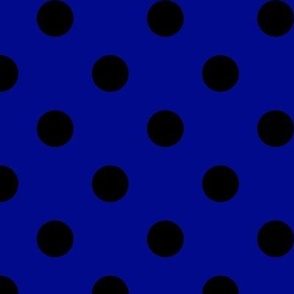 Big Polka Dot Pattern - Navy Blue and Black