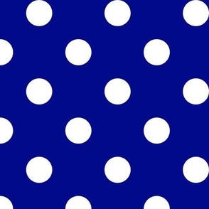 Big Polka Dot Pattern - Navy Blue and White