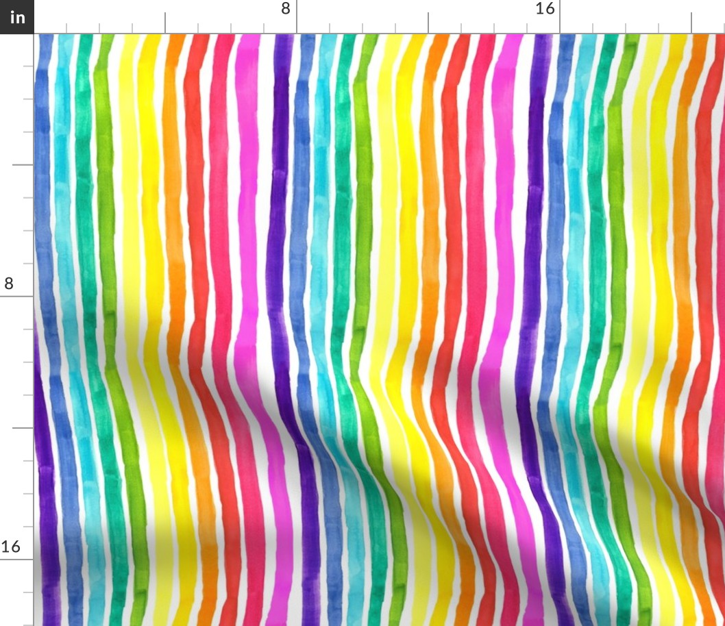 Rainbow Painted Stripes (Vertical)