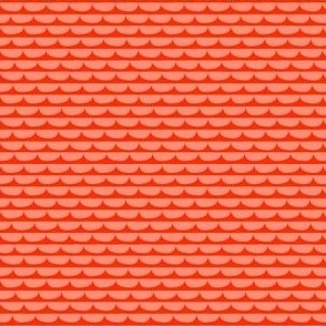 Rows of Bowls | Tourmaline | Scallops | Orange