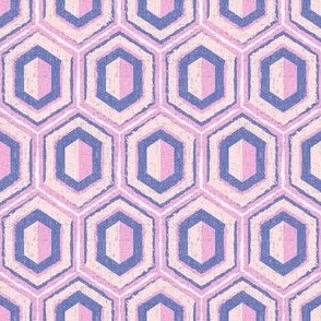 Textured Cassandra Hexagon - Cotton Candy Small Scale