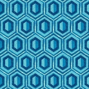 Textured Cassandra Hexagon - Deep Sea Small Scale