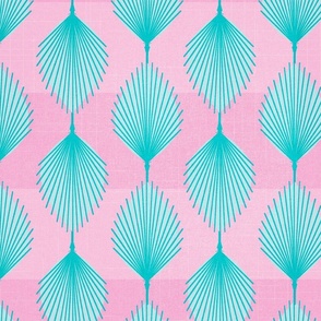 Pink and teal Palm Stripes