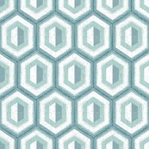 Textured Cassandra Hexagon - Dew Small Scale