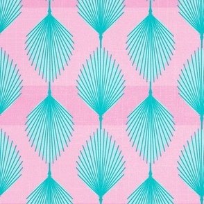 Cool Palm leaves and pink stripes
