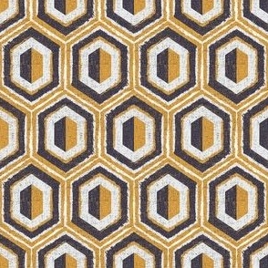 Textured Cassandra Hexagon - Honeycomb Small Scale