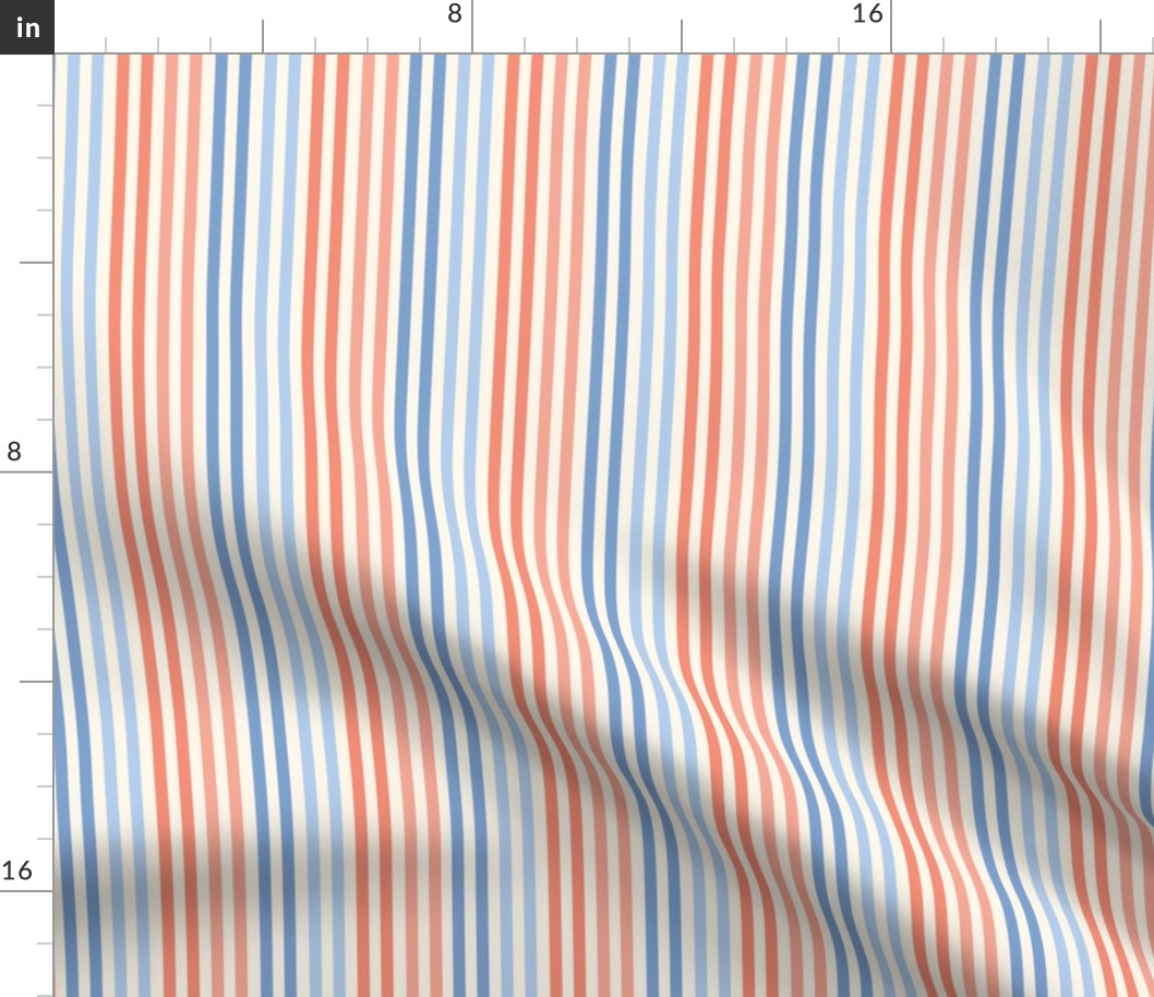 Stripes Spring and Summer Blue and Orange