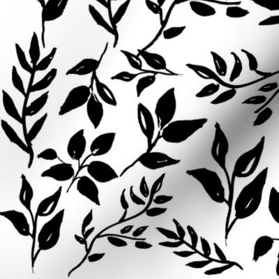 black and white leaves