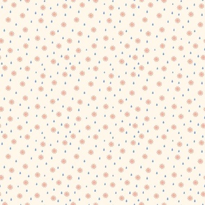 Spring Summer Showers Daisy Print Cream