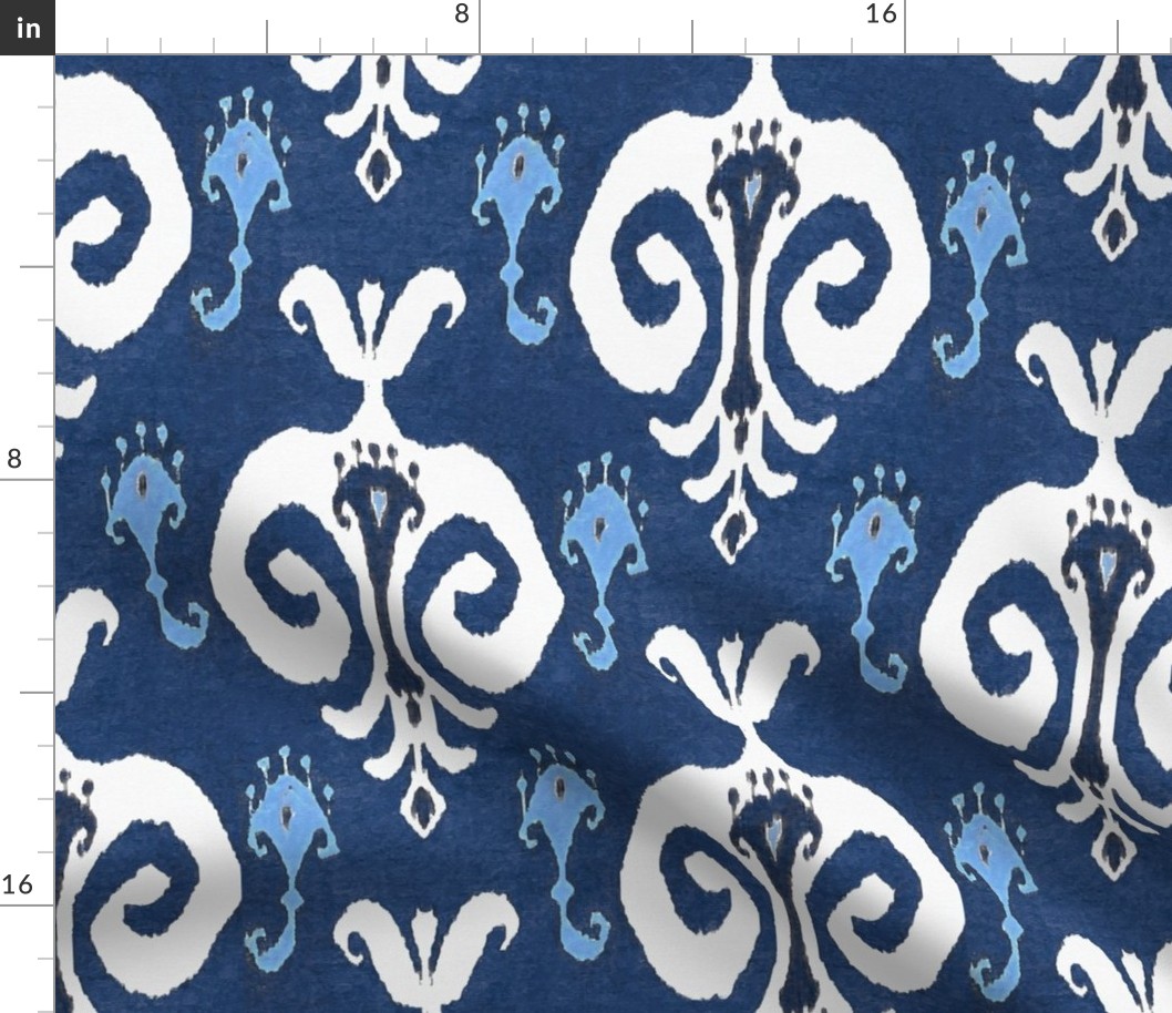 Ikat Uzbekistan 2 blue navy white