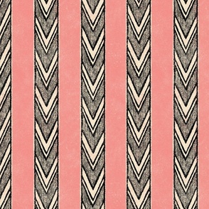 Canyon Stripe - large - black, pink, and cream