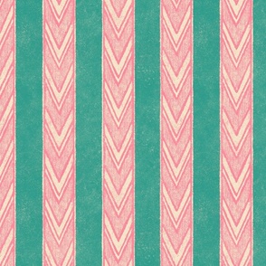 Canyon Stripe - large - pink, teal, and cream 
