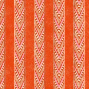 Canyon Stripe - large - tomato red, pink, and cream