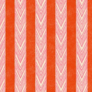 Canyon Stripe - large - pink, tomato red, and cream