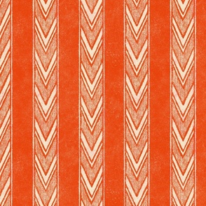 Canyon Stripe - large - tomato red and cream