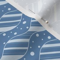 Wavy Stripes and Circles in Blue