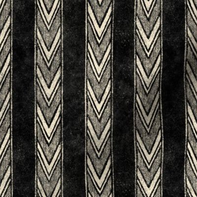 Canyon Stripe - medium - black and cream