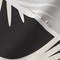 Art Deco Swans - 12" - Cream on Black