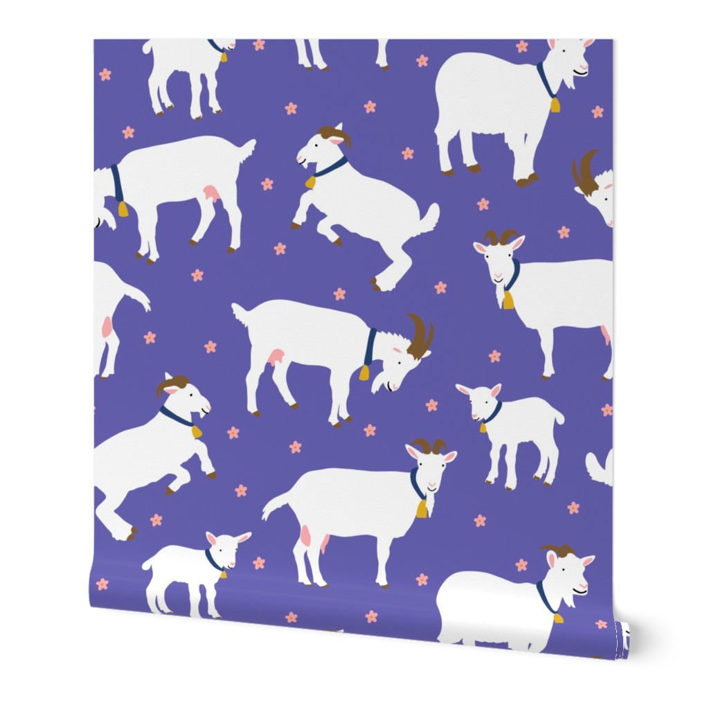Happy Goats on Very Periwinkle