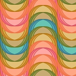 Mid Century Abstract Rainbow Wave Arches by Brittanylane