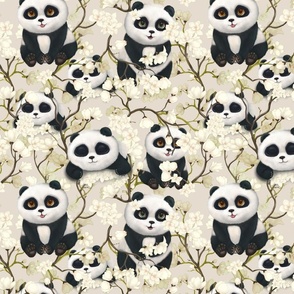 Blossoming and blooming pandas - medium scale