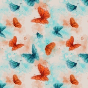 Fluttering Watercolour butterflies _ medium scale
