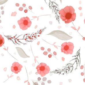 Pretty red florals with leaves