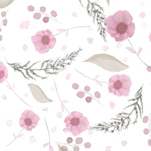 Pink florals with leaves