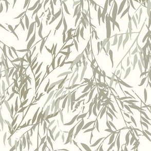 willow leaves - shaded greens JUMBO scale 