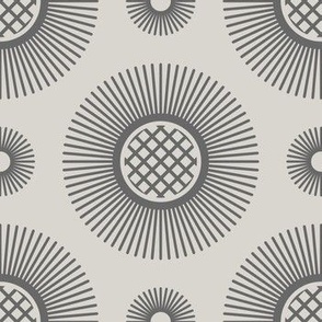 Abstract sunflowers, grey / 0372