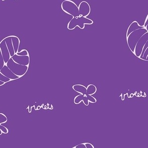 violets line drawing 
