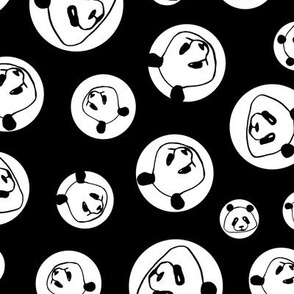 MEDIUM - Black and White Panda Bear Polka dot pattern