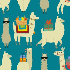 Funny llamas family 