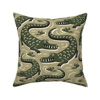 Down In The Bayou - Alligator Khaki Large Scale