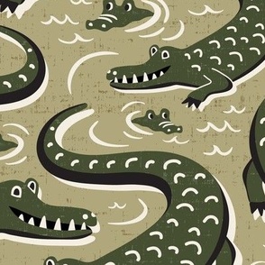 Down In The Bayou - Alligator Khaki Large Scale