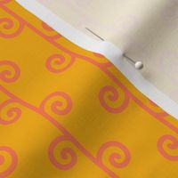 Spiral Stalks - Papaya on Marigold - medium
