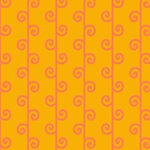 Spiral Stalks - Papaya on Marigold - medium