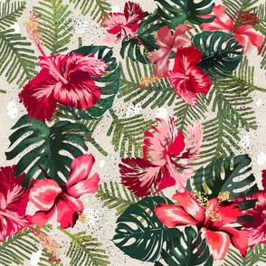 Tropical floral- leather