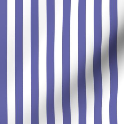 Very Peri purple and white half inch stripes - vertical