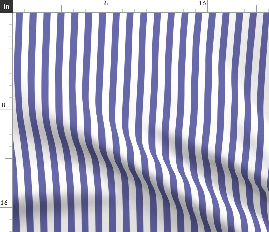 Very Peri purple and white half inch stripes - vertical