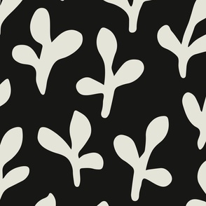 Minimalist Botanicals | Large Scale | Dark Black, creamy white