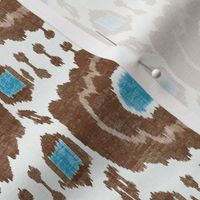 Brown and blue ikat