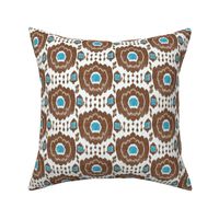 Brown and blue ikat