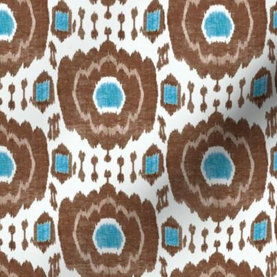Brown and blue ikat